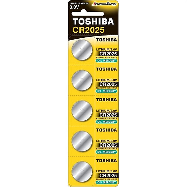 Toshiba μπαταρία λιθίου 3V CR2025 πακέτο 5 τεμαχίων DL2025/ECR2025