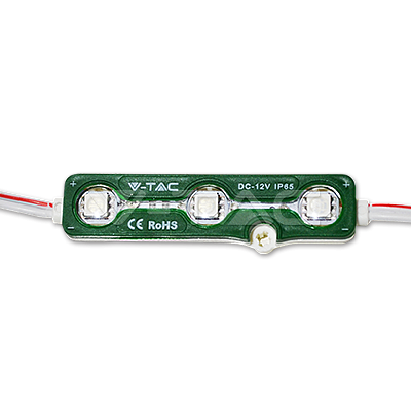 LED Module 3SMD Chips5050 1.2Watt Πράσινο Για επιγραφές IP67 VT-50503 V-TAC