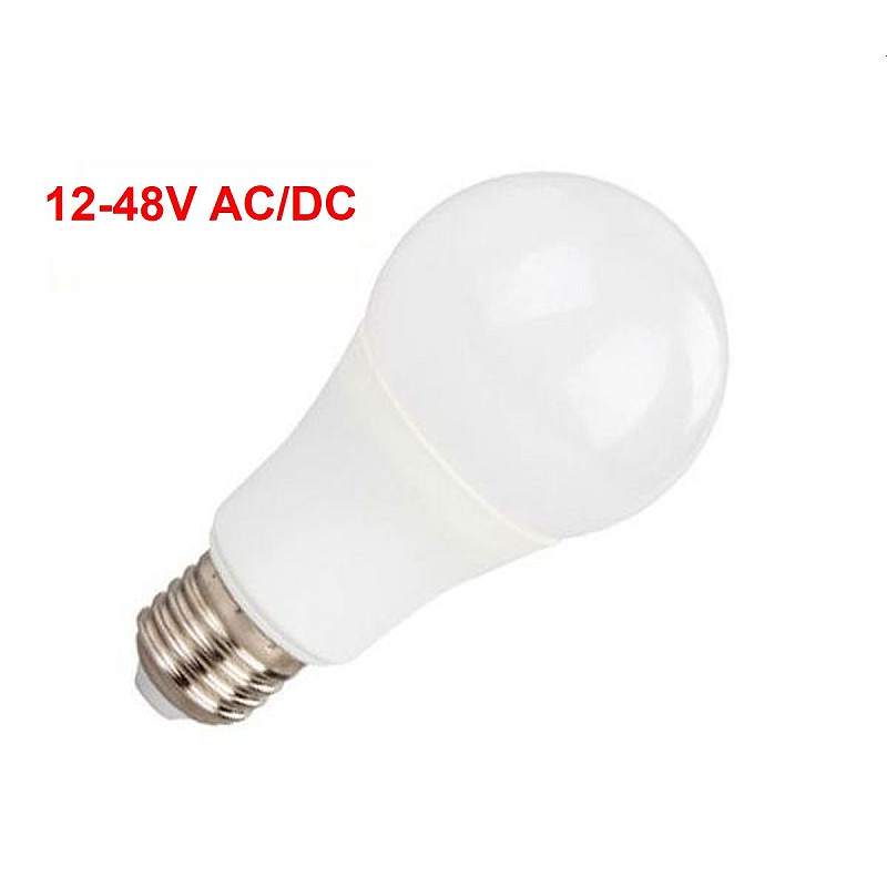 Λαμπτήρας Led E27 A60 8Watt Θερμό λευκό 3000K 12-48V ΑC/DC 904091 Elite GEAFOS