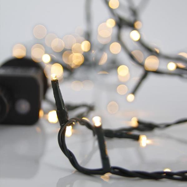 Χριστουγεννιάτικη Σειρά Λαμπάκια 240 LED 3mm θερμό λευκό με Πράσινο Καλώδιο Αδιάβροχη ΙΡ44 600-11531 EUROLAMP