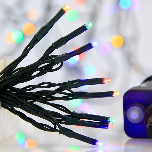 Χριστουγεννιάτικη Σειρά Λαμπάκια 240 LED 3mm Πολύχρωμα με Πράσινο Καλώδιο Αδιάβροχη ΙΡ44 600-11532 EUROLAMP