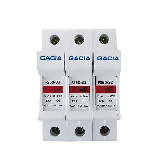 GACIA ασφαλειοαποζεύκτης τριπολικός με ένδειξη 3P 10x38A 6-32A 500-22001