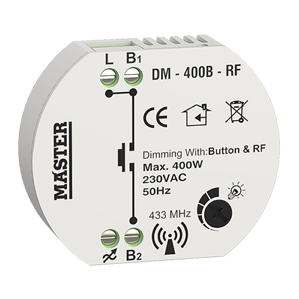Dimmer κυτίου DM - 400B - RF  400W LED (Τηλεχειρισμός Button & RF) MASTER-ELECTRIC