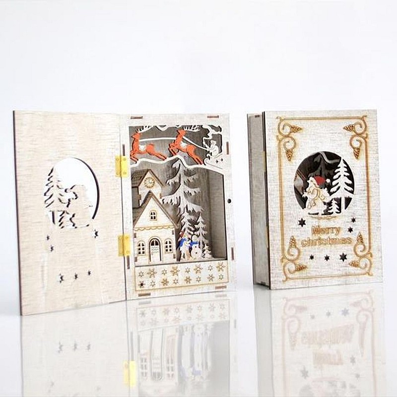 Χριστουγεννιάτικο διακοσμητικό κουτί-βιβλίο φωτιζόμενο με 4 LED 600-40578 EUROLAMP