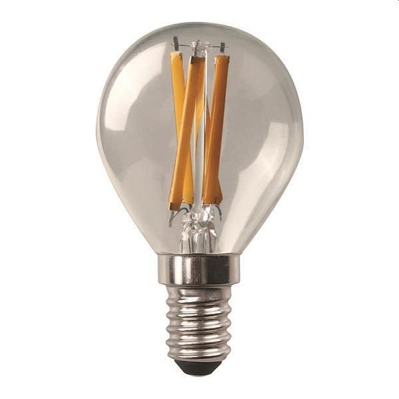 Λαμπτήρας LED E14 G45 Σφαιρικός 6.5 watt Θερμό Λευκό 3000K Dimmable Crossed Filament 147-78272 EUROLAMP