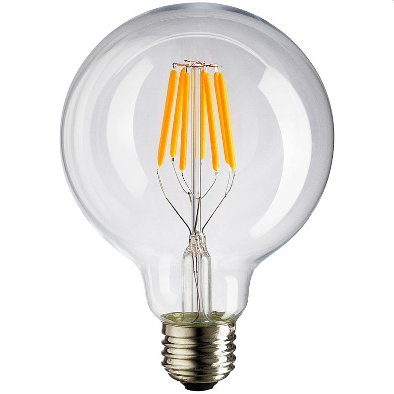 Λαμπτήρας Led E27 G125 11Watt Θερμό λευκό 3000K Dimmable Filament Crossed 147-78472 EUROLAMP