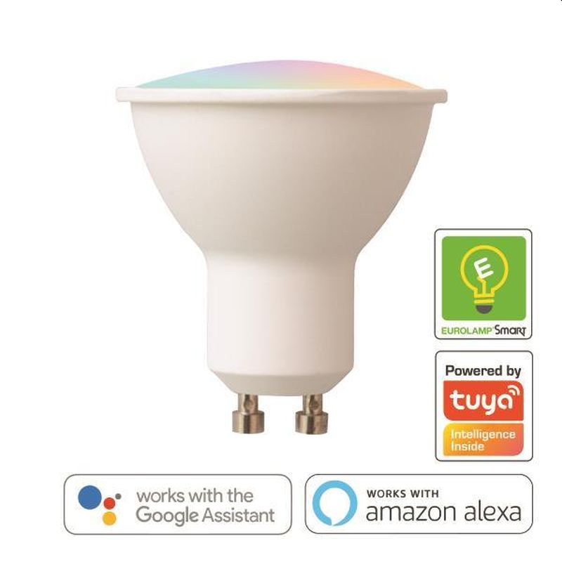 Έξυπνη λάμπα LED SPOT GU10 6W RGBW με Amazon Alexa, Google Assistant  και tuna 147-77903 EUROLAMP