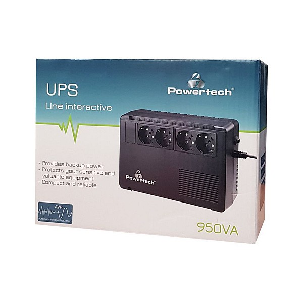 UPS Line interactive 950VA/570W  PT-350C  με 4 Πρίζες Ρεύματος POWERTECH