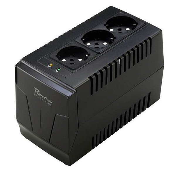 Σταθεροποιητής ρεύματος PT-AVR-1500 1500VA/750W με 3 Πρίζες Ρεύματος POWERTECH