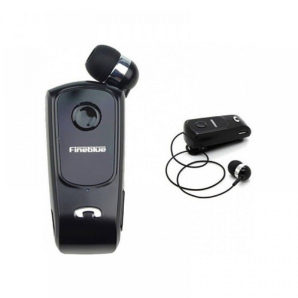 Fineblue F920 Bluetooth Μονό Ακουστικό με Καλώδιο που μαζεύει Μαύρο V4.1+EDR