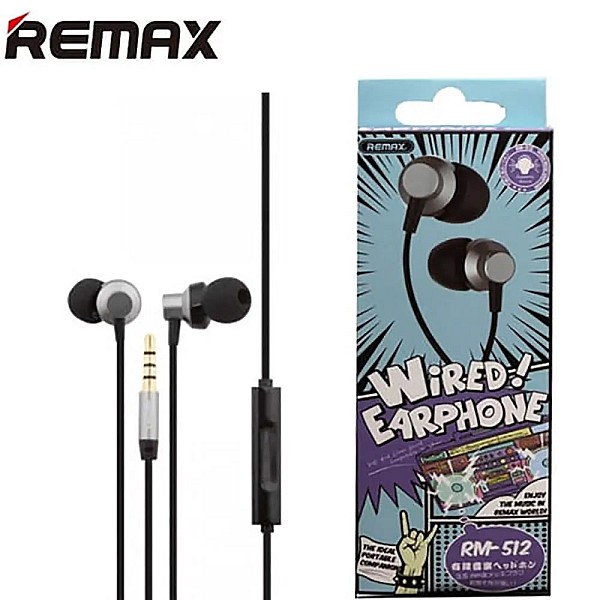 Remax RM-512 Ακουστικά Silver Metal Earphones με μικρόφωνο ασημί