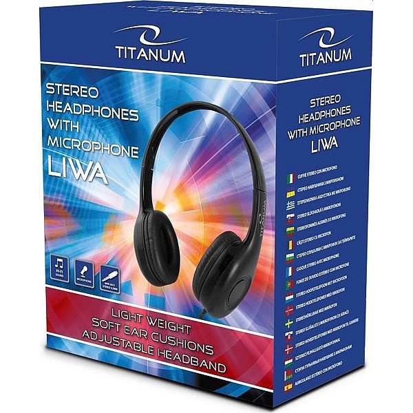 Στερεοφωνικά ακουστικά με μικρόφωνο LIWA σε μαύρο χρώμα TH114 TITANUM