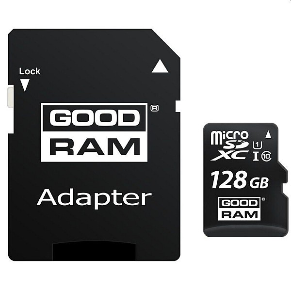 GOODRAM κάρτα μνήμης τύπου MicroSDXC 128GB class 10 UHS-I + SD Adapter