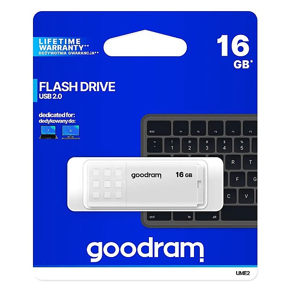 GoodRam UME2 16GB USB 2.0 Flash Drive Λευκό UME2-0160W0R11