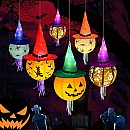 Αποκριάτικο Στολίδι-Halloween Φανάρι Pumkin με καπέλο φωτιζόμενο διάφορα χρώματα OEM
