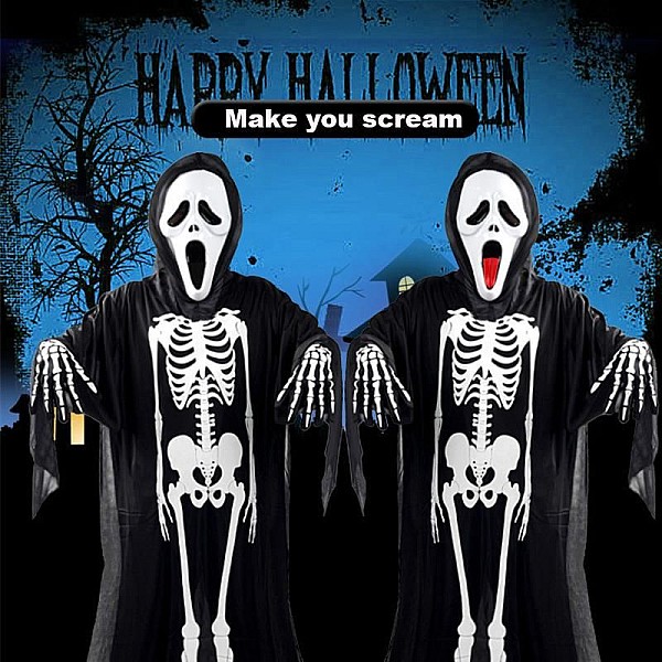 Αποκριάτικη Στολή-Halloween Σκελετός 120cm με γάντια και μάσκα OEM