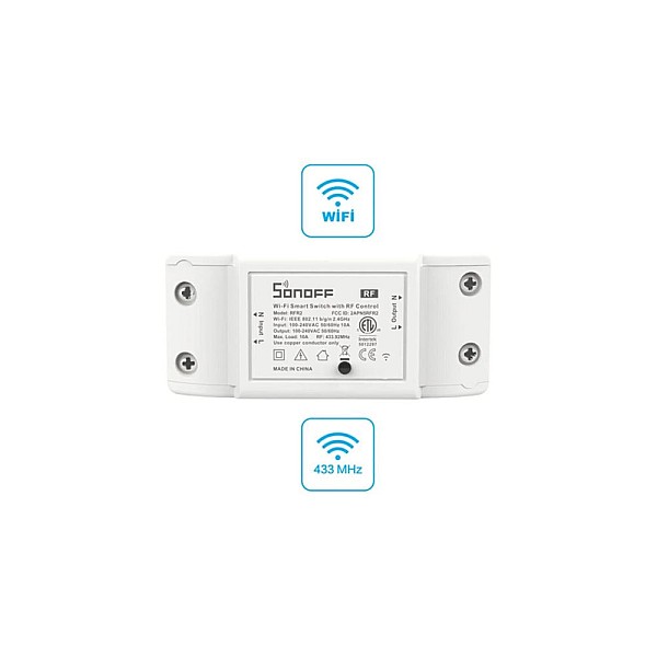 SONOFF®Smart Διακόπτης με RF CONTROL 433,92 Wifi+RF 10A (NEW) λευκός  RFR2