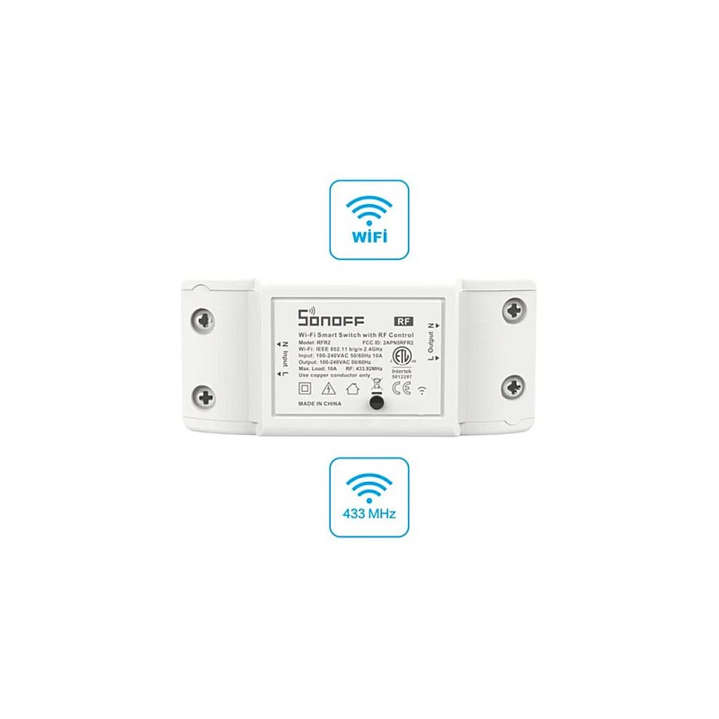 SONOFF®Smart Διακόπτης με RF CONTROL 433,92 Wifi+RF 10A (NEW) λευκός  RFR2