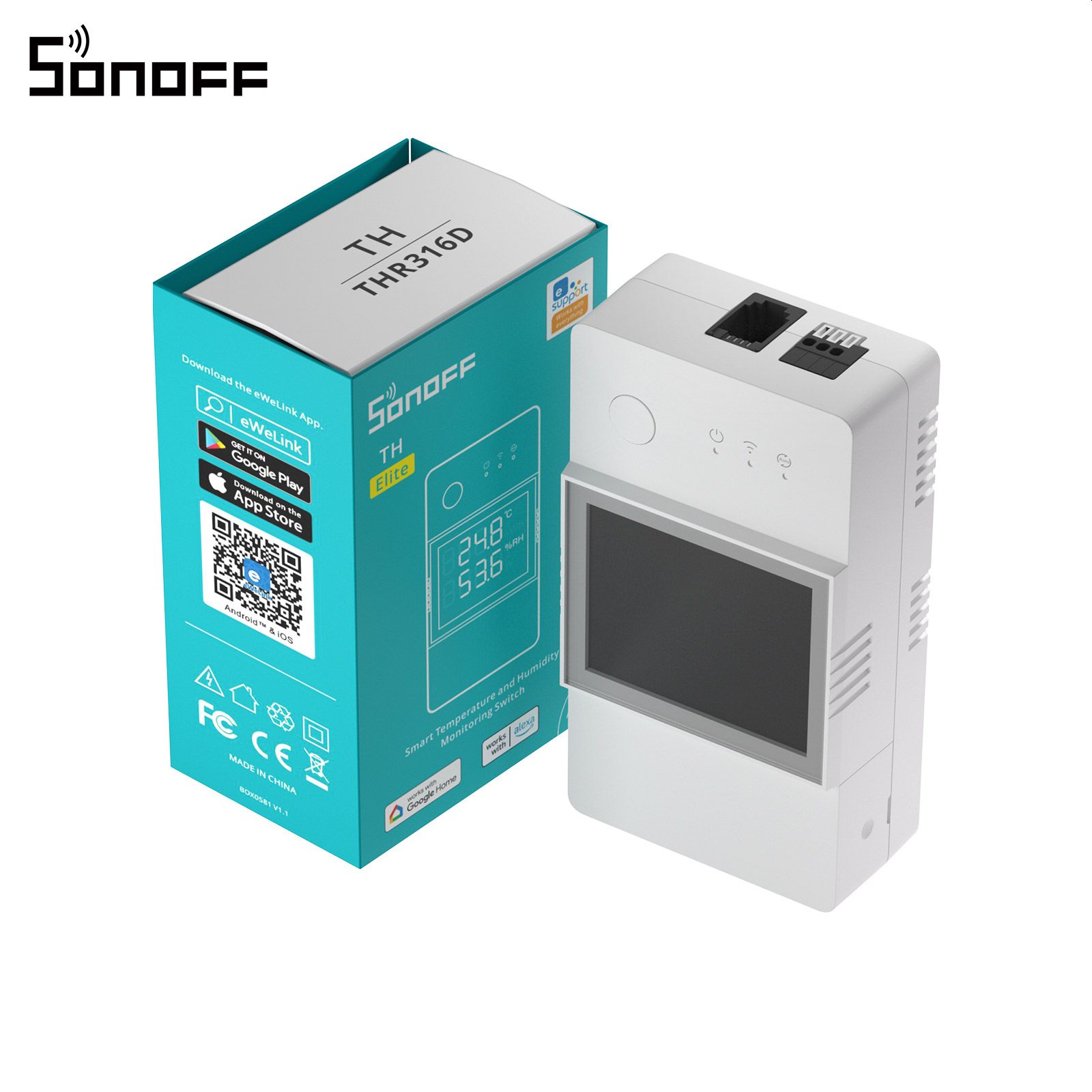SONOFF TH10/16 10A/2200W 16A/3500W Smart Wifi Switch Monitoring