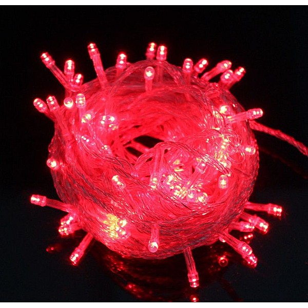 Χριστουγεννιάτικα λαμπάκια LED 100L κόκκινα με κοντρόλ 8 λειτουργιών R-100 OEM