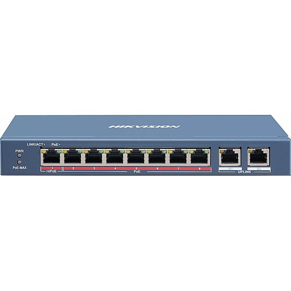 Hikvision Digital Technology DS-3E0310HP-E network switch Unmanaged Fast Ethernet (10/100) Blue Power over Ethernet (PoE)
