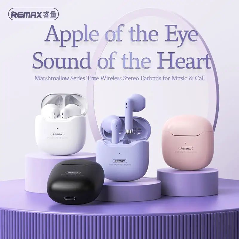 REMAX TWS-19 Bluetooth V5.2 Wireless Stereo earbuds Ασύρματα στερεοφωνικά ακουστικά Ροζ