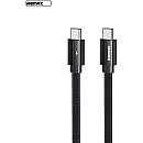 Remax RC-196c Colorado Braided USB 2.0 Cable USB-C male - USB-C male Καλώδιο Μαύρο 1m