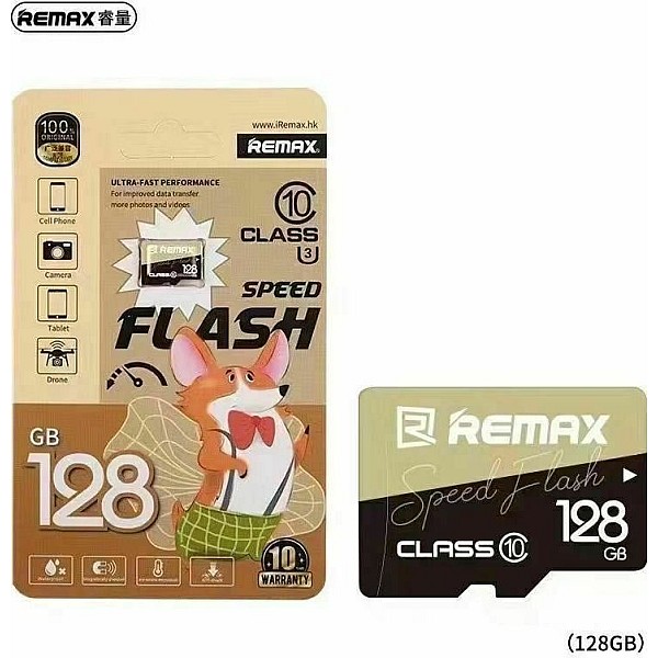 REMAX κάρτα μνήμης τύπου MicroSD SDΗC 128GB Class10 SPEED FLASH