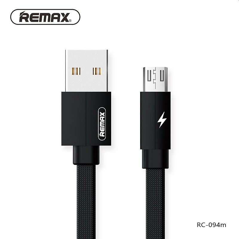 Remax Kerolla Καλώδιο Micro USB Γρήγορης φόρτισης και μεταφοράς δεδομένων σε μαύρο  χρώμα RC-094m 2m
