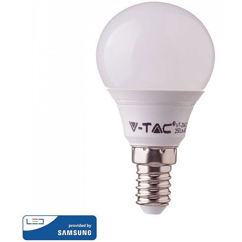 Λαμπτήρας Led SAMSUNG E14 P45 7Watt Ψυχρό Λευκό 6400Κ Σφαιρικό VT-270 865 V-TAC