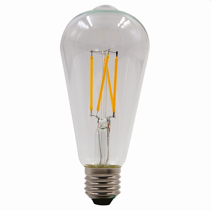 Λαμπτήρας LED E27 ST64 8Watt Θερμό λευκό 2700Κ Filament Ledisone-2/clear 1514580 VITONE