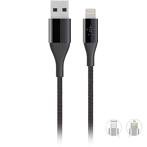 A26 Καλώδιο Φόρτισης και Δεδομένων 2in1 USB σε micro και Lightning OEM μαύρο 1 μέτρο