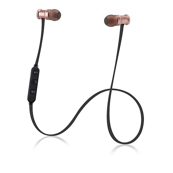 F03 Magnet Sports Headset Bluetooth Ασύρματα στερεοφωνικά ακουστικά Rose gold V4.2 OEM