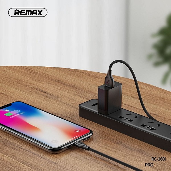 Remax LESU PRO RC-160i Καλώδιο Φόρτισης και μεταφοράς δεδομένων iPhone Lightning 1.0m Μαύρο