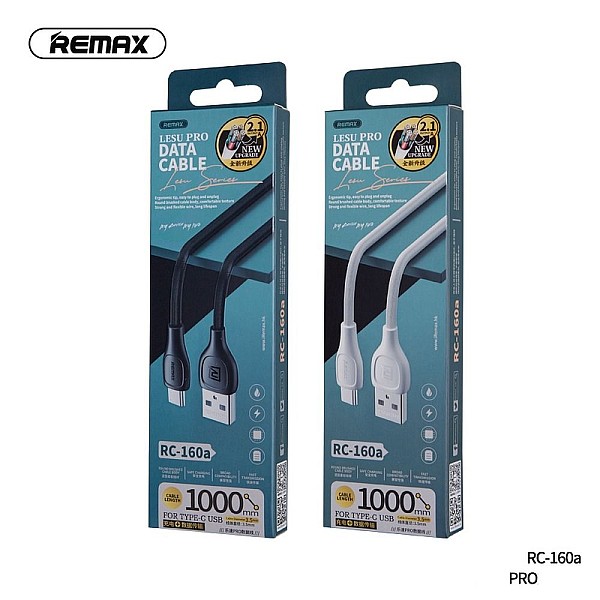 Remax LESU PRO RC-160a Καλώδιο Φόρτισης και μεταφοράς δεδομένων USB / USB Type-C 1.0m Λευκό