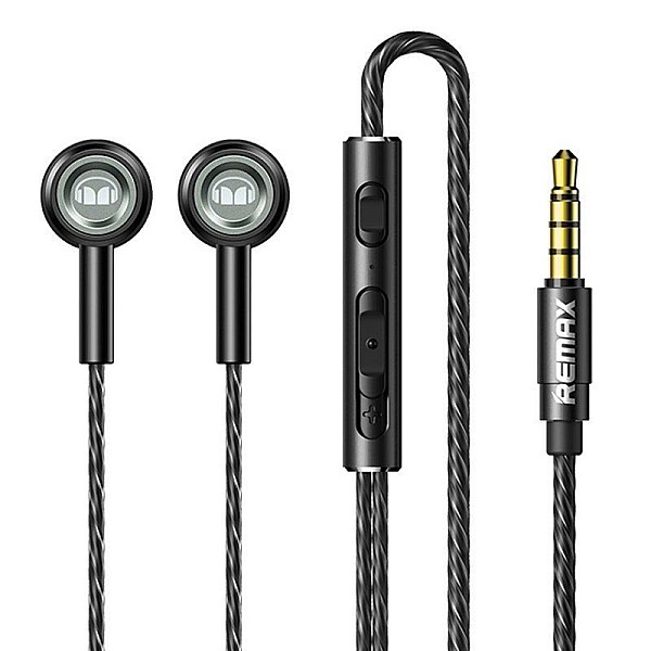 Remax RM-598 Ακουστικά Monster Earphones με μικρόφωνο μαύρο ματ