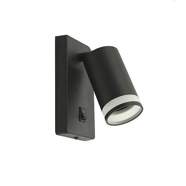 Φωτιστικό τοίχου Spot Light GU10 μαύρο  και διάφανο LUMO-W 2102250 VITO