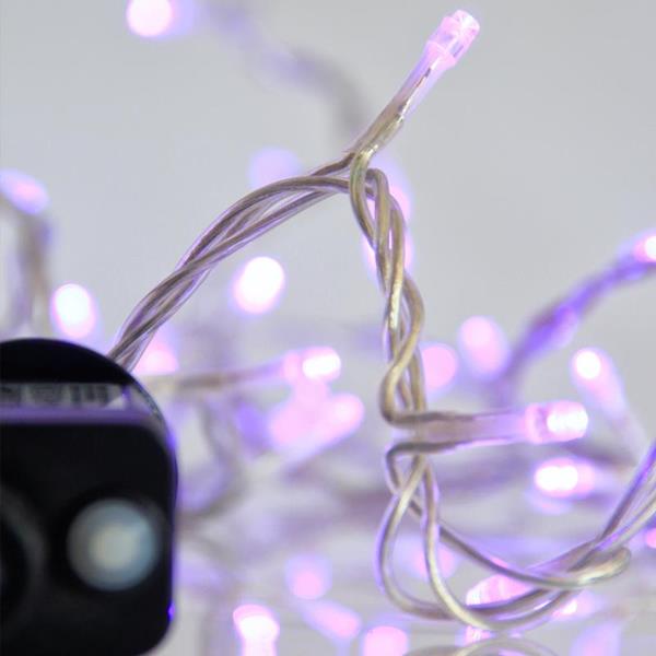 Χριστουγεννιάτικη Σειρά Λαμπάκια 240 LED 3mm Μωβ με Διάφανο Καλώδιο Αδιάβροχη ΙΡ44 600-11584 EUROLAMP