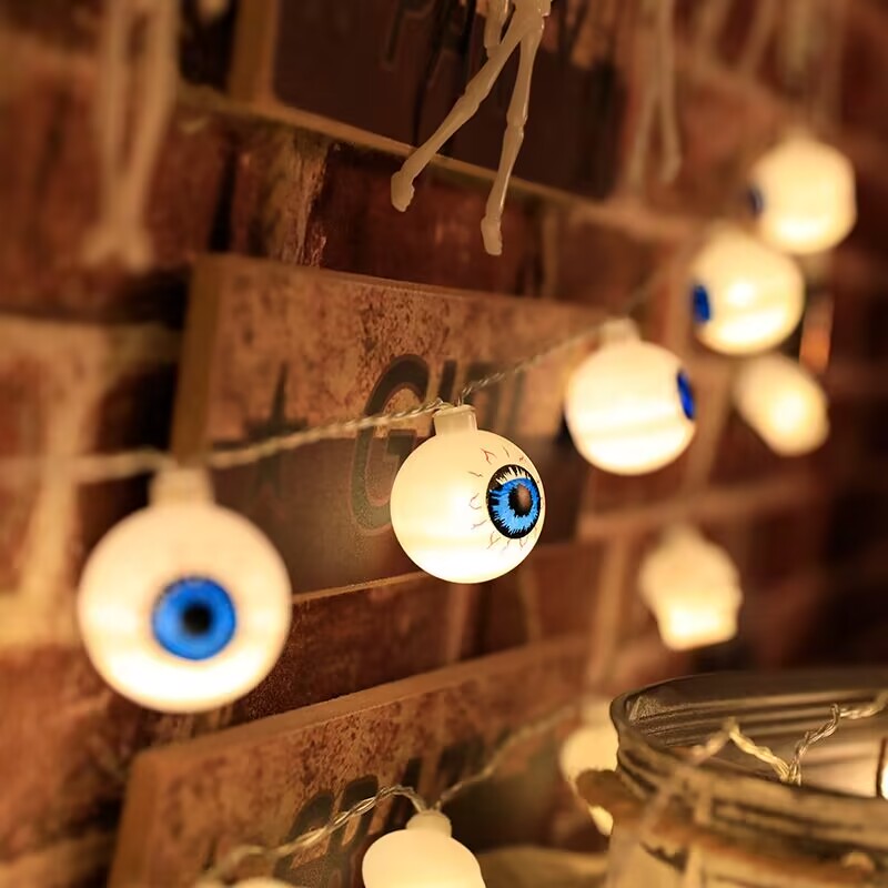 Διακοσμητικό Φωτιστικό Γιρλάντα 20 LED Halloween Eye σε Λευκό Χρώμα 3m OEM