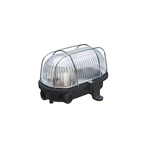 Φωτιστικό τύπου χελώνας πλαστικό εξωτερικού χώρου με μεταλλικό πλέγμα επίτοιχο μαύρο MARINA-MG2 για λάμπες Ε27 3402130 VITO