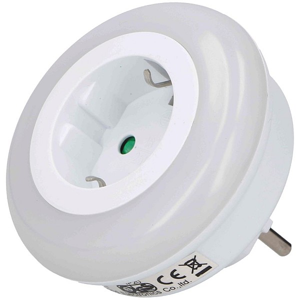 GRUNDIG 05324 Φωτάκι νυκτός LED με πρίζα στρογγυλό ψυχρό λευκό με αισθητήρα φωτός