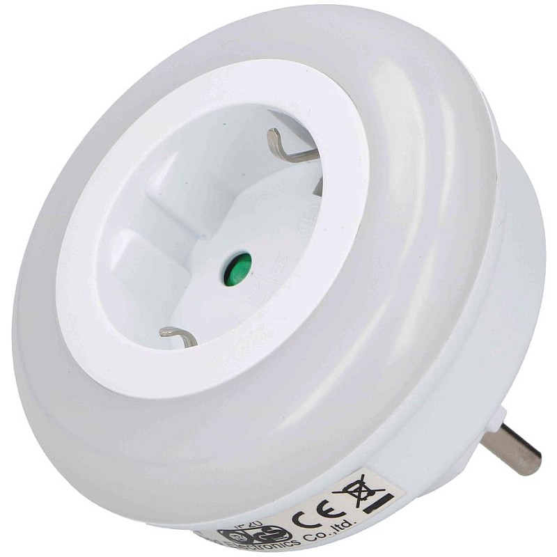 GRUNDIG 05324 Φωτάκι νυκτός LED με πρίζα στρογγυλό ψυχρό λευκό με αισθητήρα φωτός
