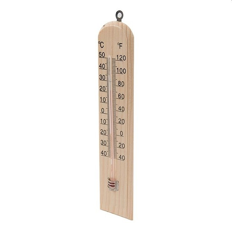 KINZO 08562 Θερμόμετρο εσωτερικού-εξωτερικού χώρου ξύλινο (-30°C έως +50°C)