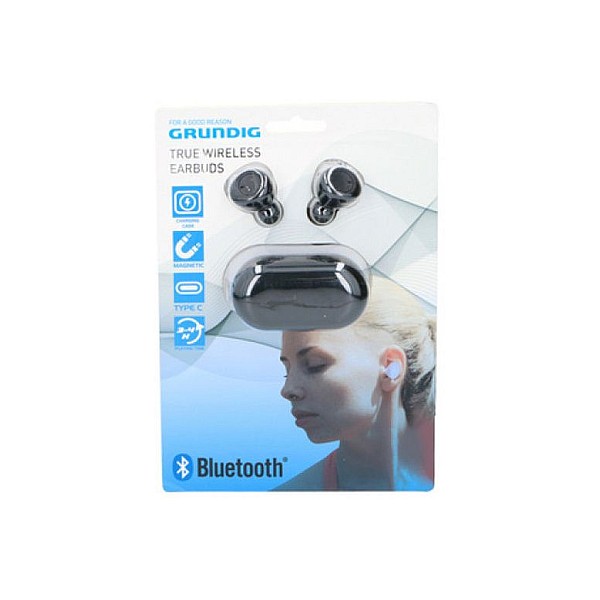 GRUNDIG 17397 Bluetooth V5.0 True Wireless Stereo buds Ασύρματα στερεοφωνικά ακουστικά Μαύρα