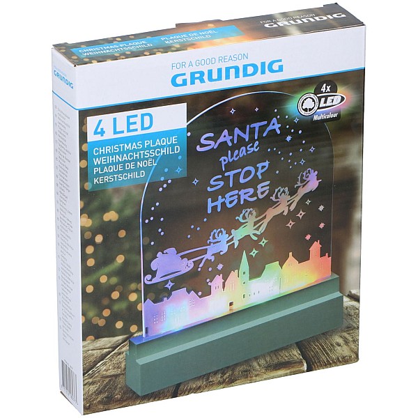 GRUNDIG 18037 Χριστουγεννιάτικη πλάκα πολύχρωμη φωτιζόμενη με 4 LED