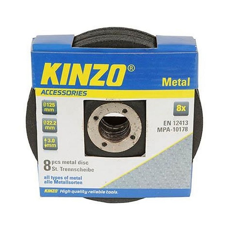 KINZO 71769 Σετ με 8 Δίσκους κοπής Metal 125x3.0x22.2mm β΄διαλογής