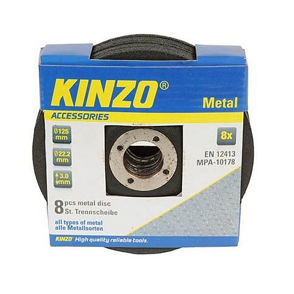 KINZO 71769 Σετ με 8 Δίσκους κοπής Metal 125x3.0x22.2mm Β
