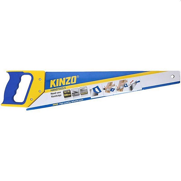 KINZO 71835 Πριόνι ξύλου 500mm με αντιολισθητική πλαστική λαβή μπλε-κίτρινο