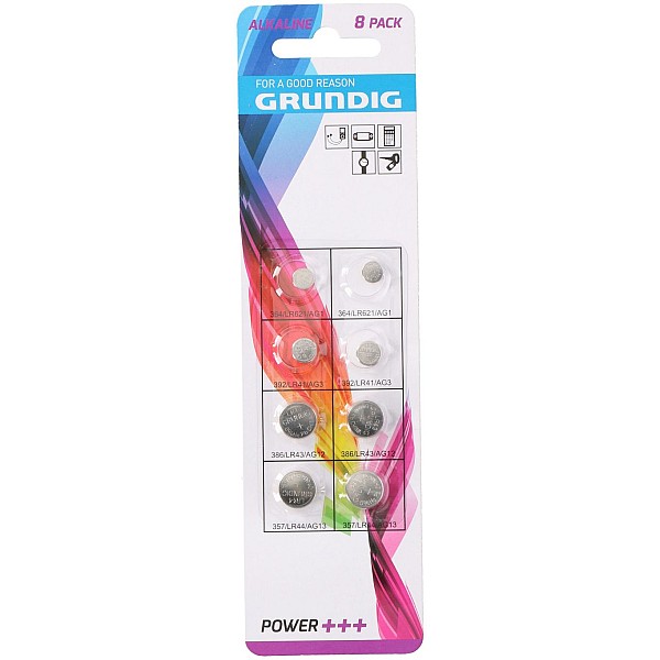 GRUNDIG 85575 Σετ Μπαταρίες αλκαλικές κουμπιά Multipack Button Cells 8τμχ