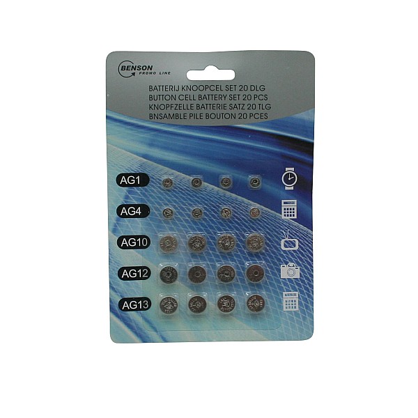 BENSON Σετ Μπαταρίες αλκαλικές κουμπιά Multipack Button Cells (20τμχ) 010515